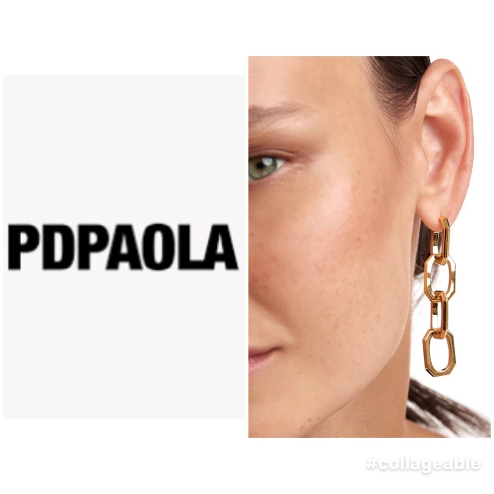 ‼️WOW‼️PDPAOLA™ at Zales 18K GOLD Plate link Chain Link Drop Earrings ‼️
